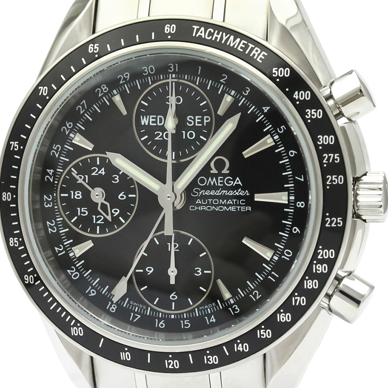 

Omega Black Stainless Steel Speedmaster Automatic Chronometer