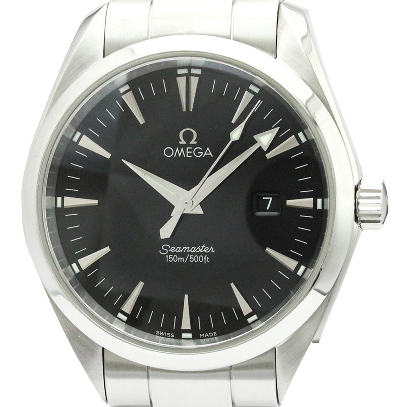 

Omega Black Stainless Steel Seamaster Aqua Terra