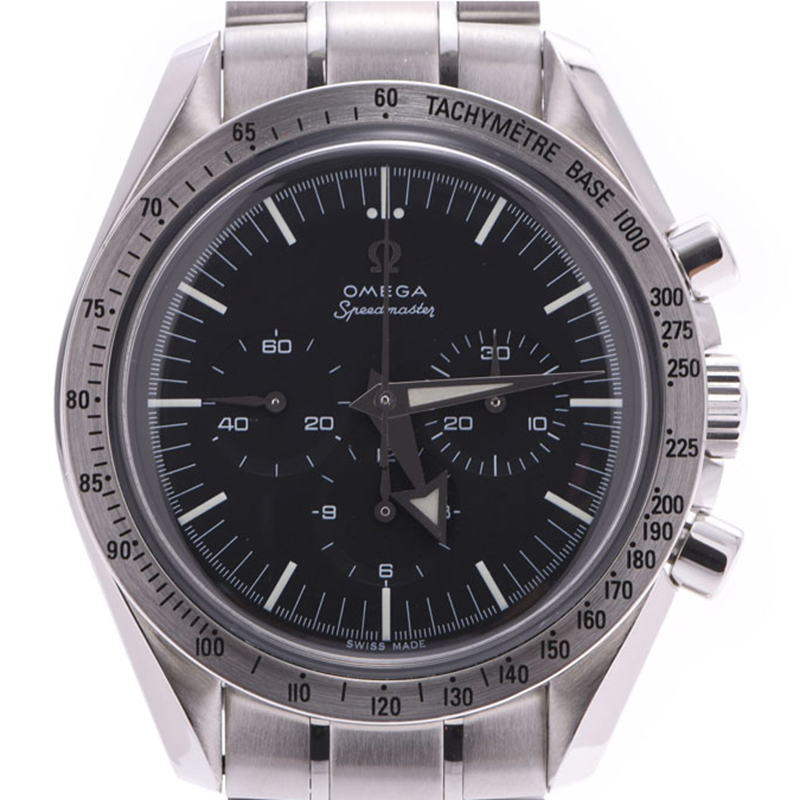 

Omega Black Stainless Steel Speedmaster Broad Arrow