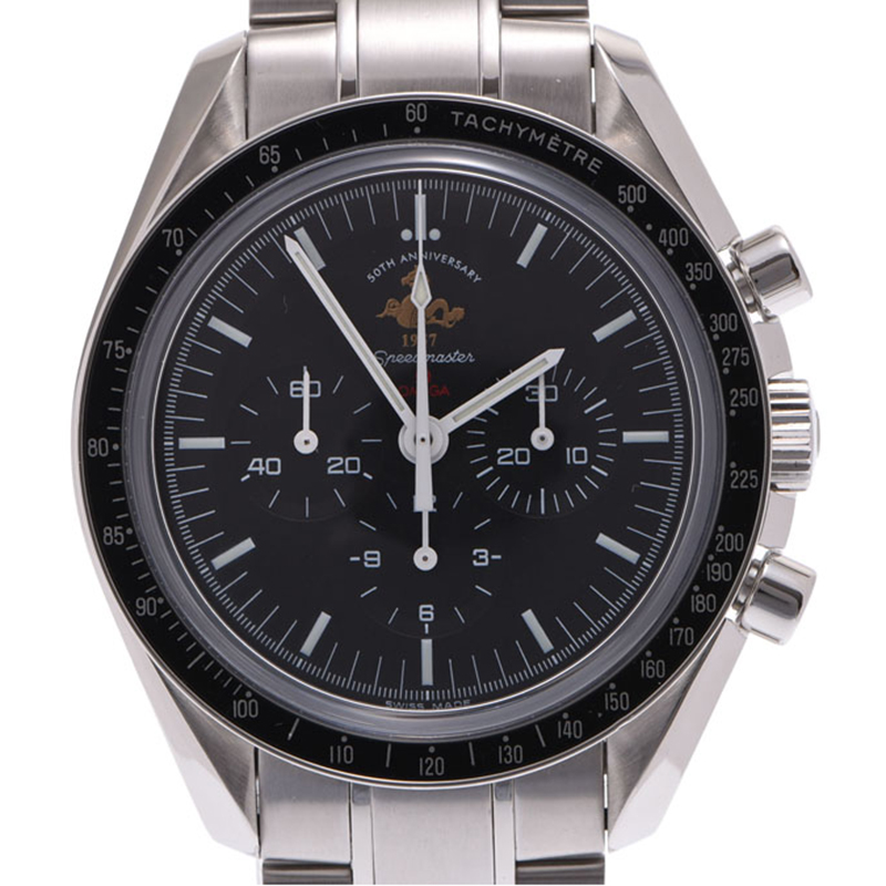 

Omega Black Stainless Steel Speedmaster Professional