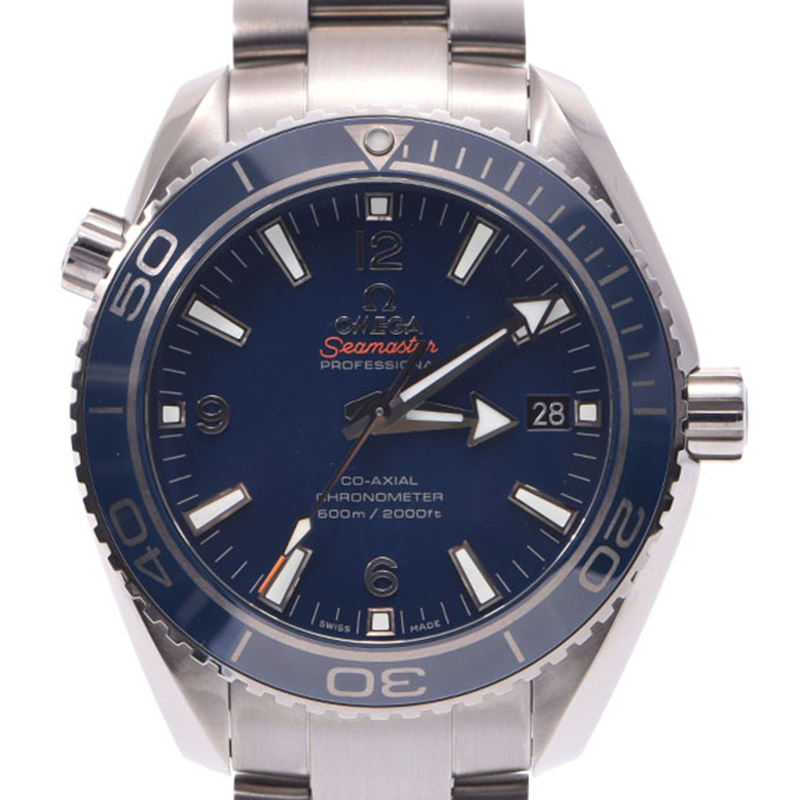 

Omega Blue Stainless Steel Planet Ocean Titanium 600  Co-Axial Men's Wristwatch 40MM