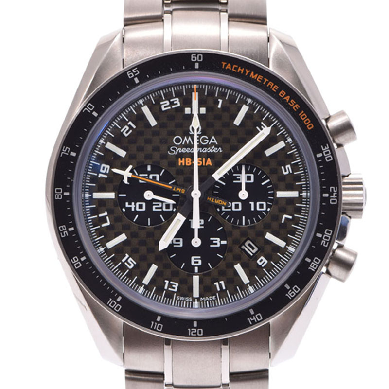 

Omega Black Stainless Steel Speedmaster Co-Axial Solar Impulse TI