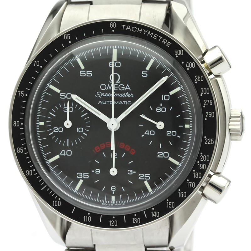 

Omega Black Stainless Steel Speedmaster AC Milan