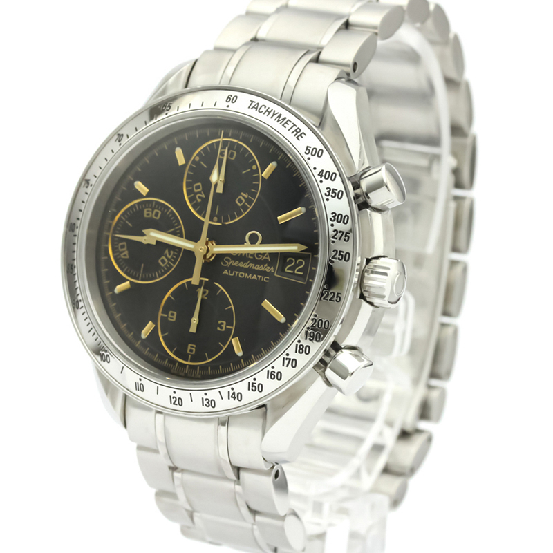 

Omega Black Stainless Steel Speedmaster Date