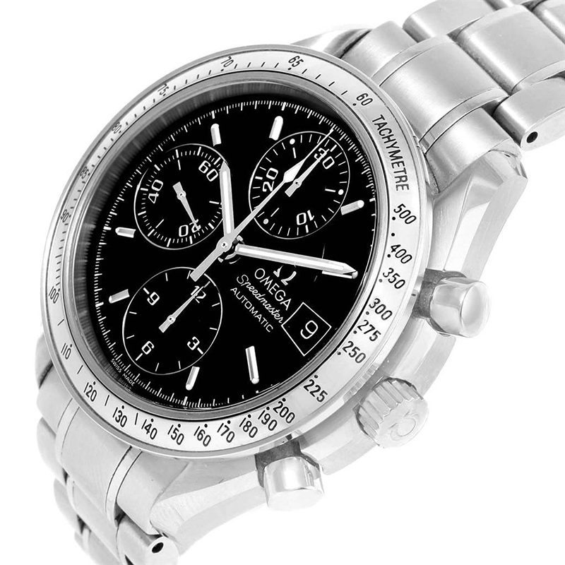 

Omega Black Stainless Steel Speedmaster Chronograph