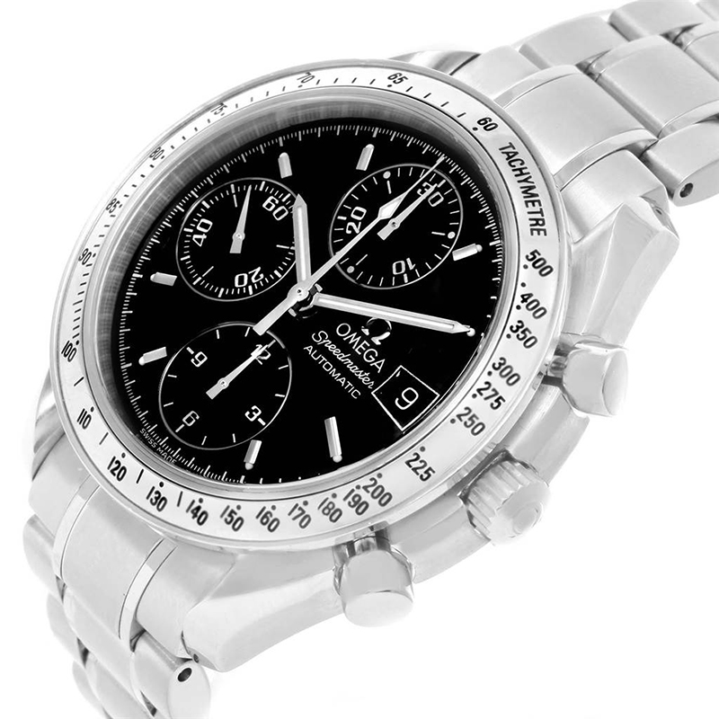 

Omega Black Stainless Steel Speedmaster Chronograph