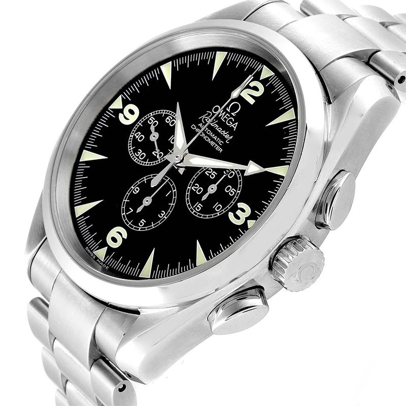 

Omega Black Stainless Steel Aqua Terra Railmaster