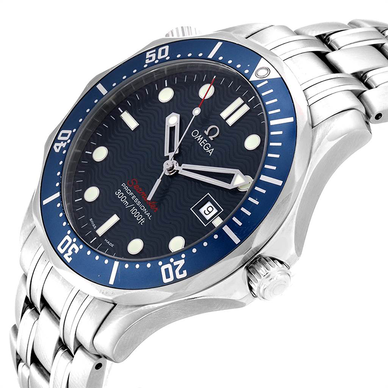 

Omega Blue Stainless Steel Seamaster Bond