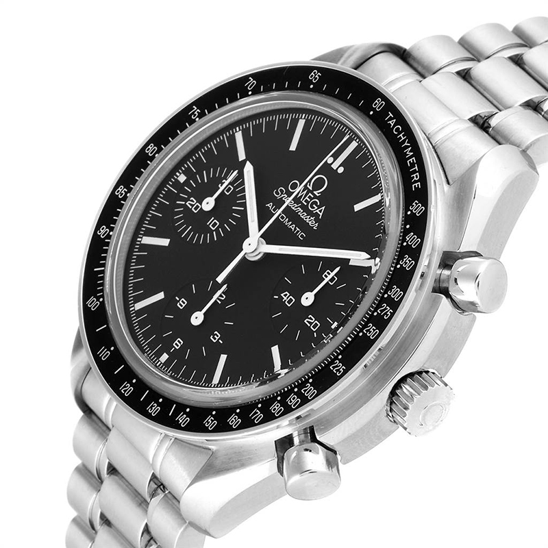 

Omega Black Stainless Steel Speedmaster Chrono