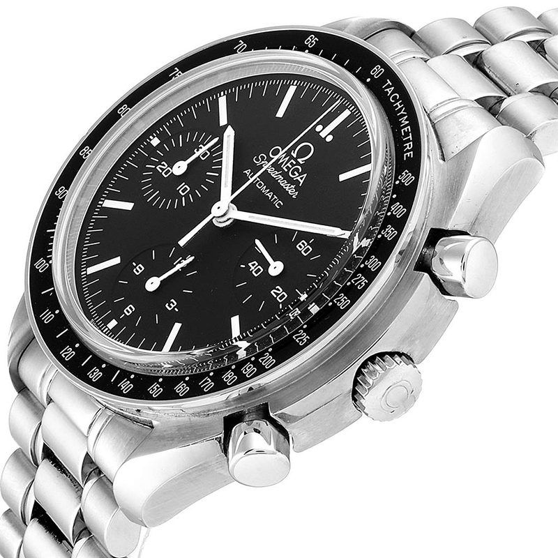 

Omega Black Stainless Steel Speedmaster Chrono