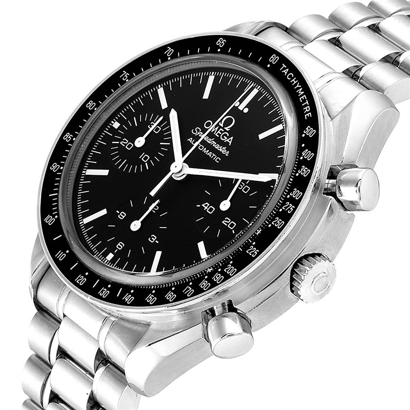 

Omega Black Stainless Steel Speedmaster Chrono
