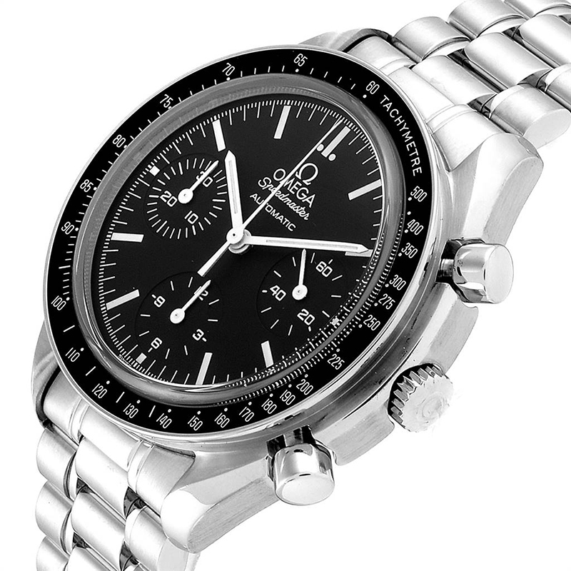 

Omega Black Stainless Steel Speedmaster Chrono