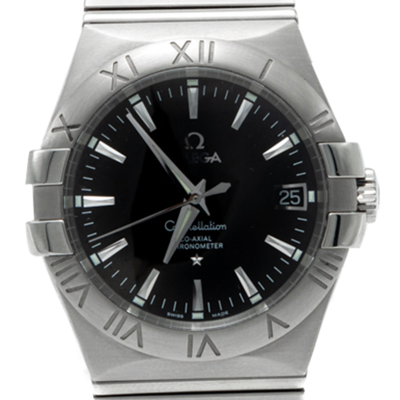 

Omega Black Dial Constellation Automatic Open Back Case Watch