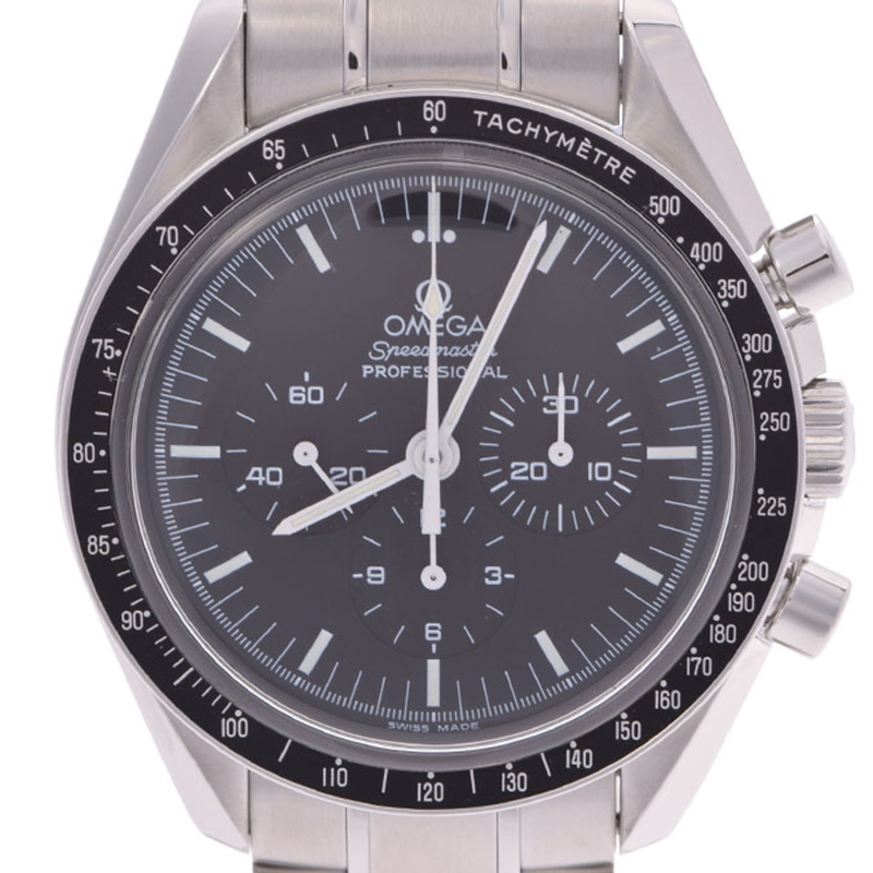 

Omega Black Stainless Steel Speedmaster Professional