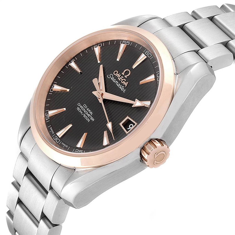 

Omega Chocolate Brown Rose Gold and Stainless Steel Seamaster Aqua Terra
