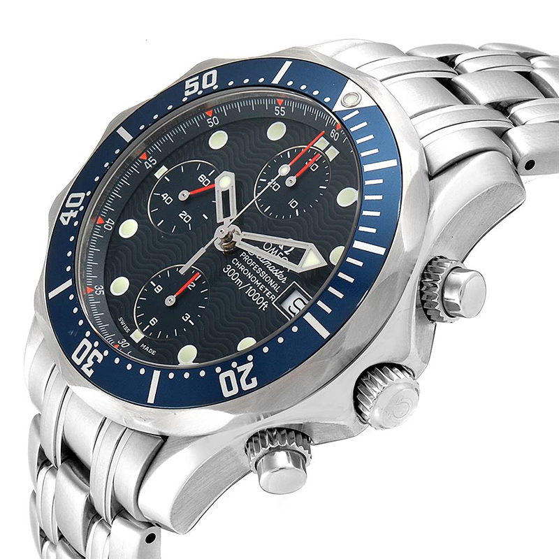 

Omega Blue and Stainless Steel Seamaster Bond Chronograph