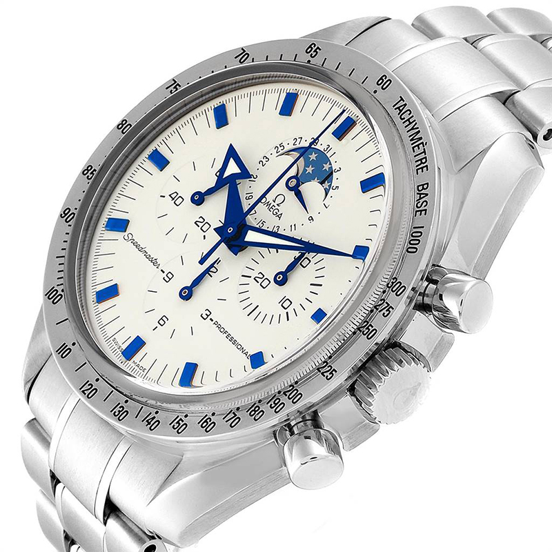 

Omega White and Stainless Steel Speedmaster MoonPhase