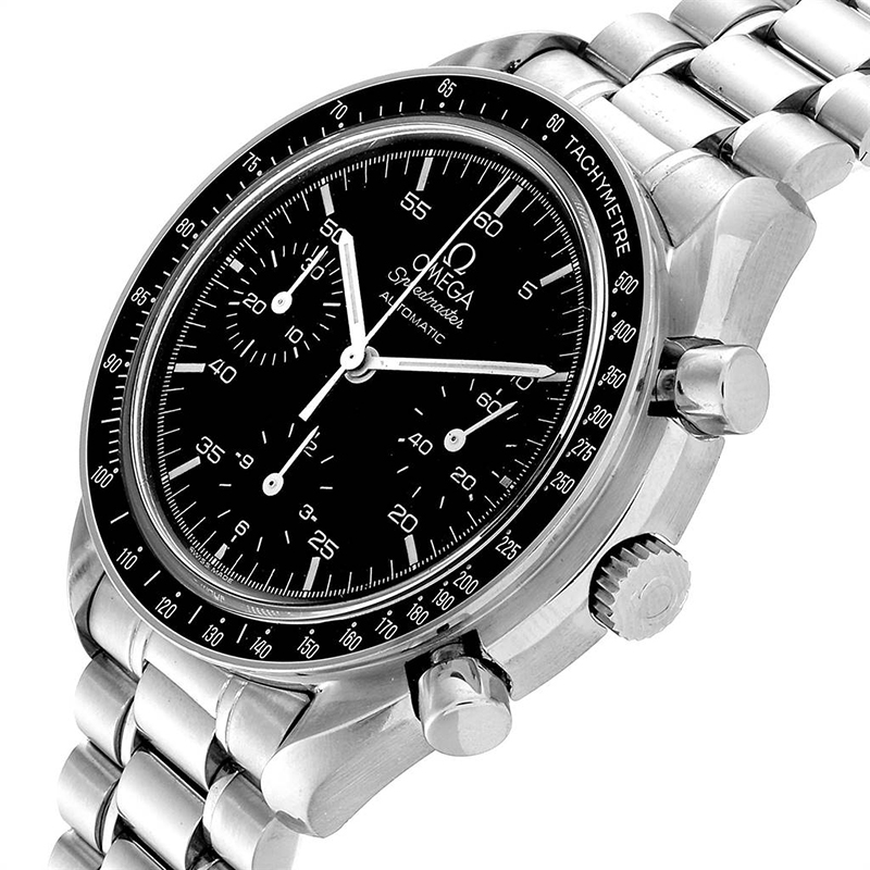 

Omega Black and Stainless Steel Speedmaster