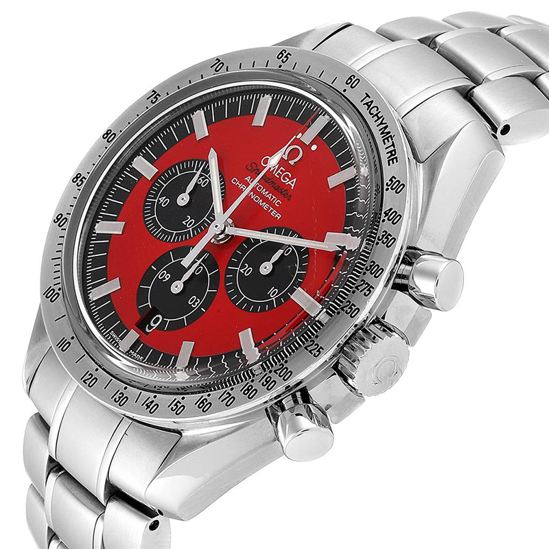 

Omega Red and Stainless Steel Speedmaster Schumacher