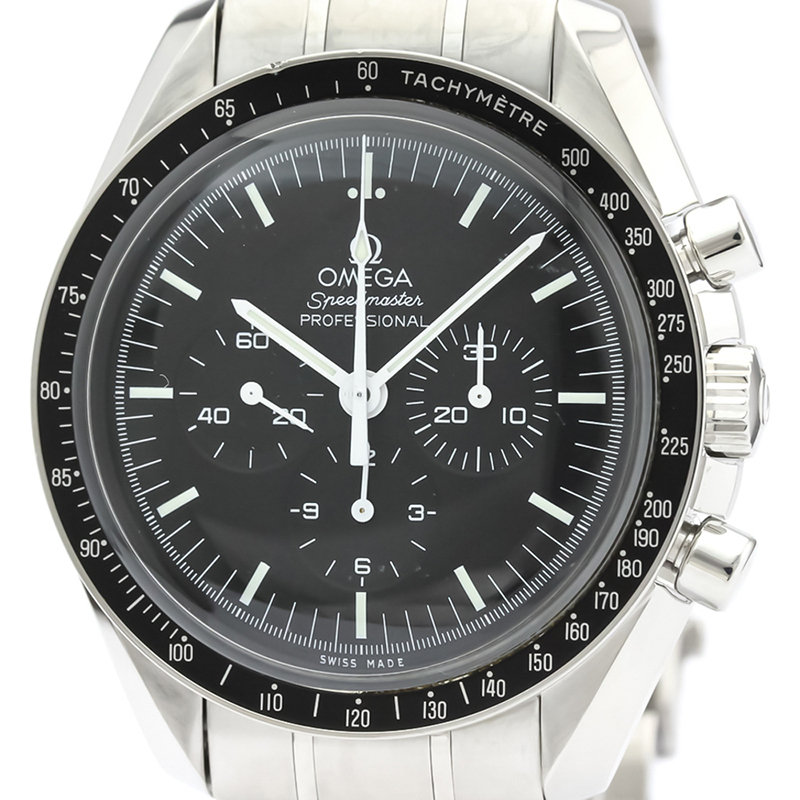 

Omega Black Stainless Steel Speedmaster Professional