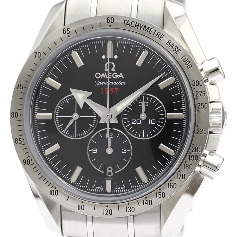 

Omega Black Stainless Steel Speedmaster Broad Arrow