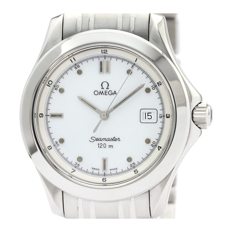 Omega White Stainless Steel Seamaster 120M 2511.20 Men's Wristwatch 36MM