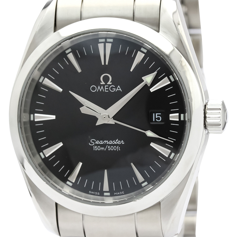 

Omega Black Stainless Steel Seamaster Aqua Terra