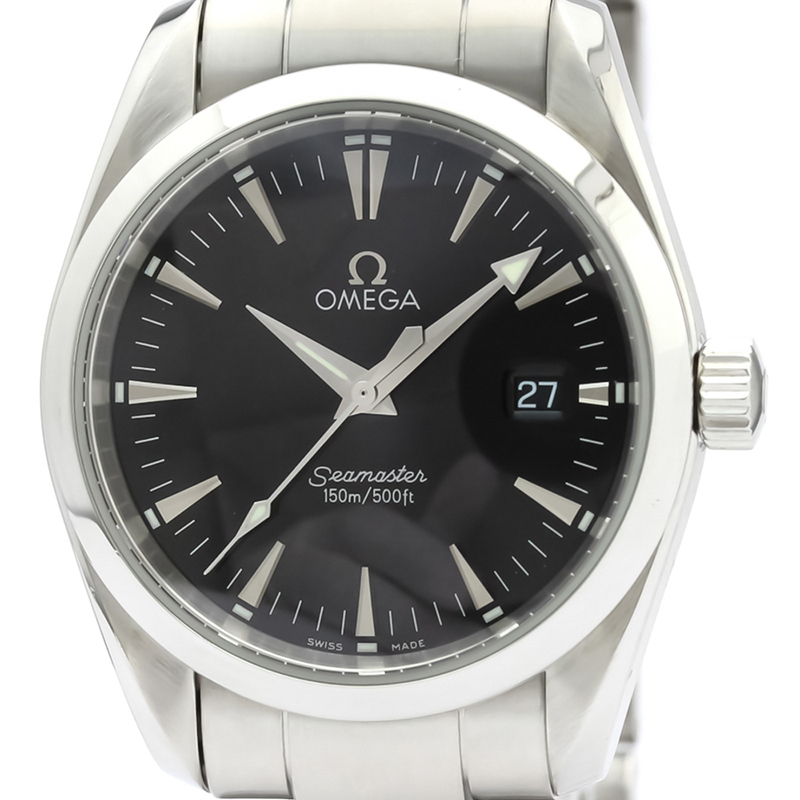 

Omega Black Stainless Steel Seamaster Aqua Terra