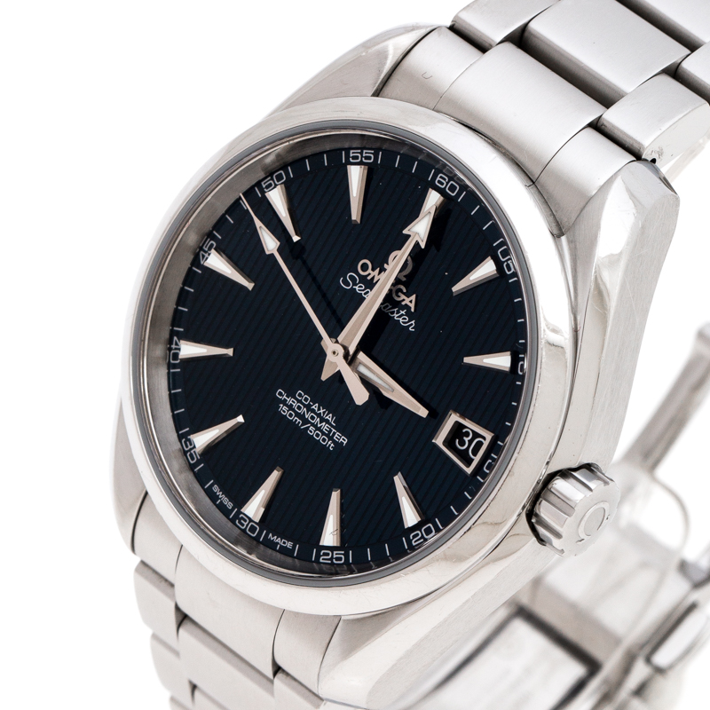 

Omega Blue Stainless Steel Seamaster Aqua Terra Co-Axial, Silver