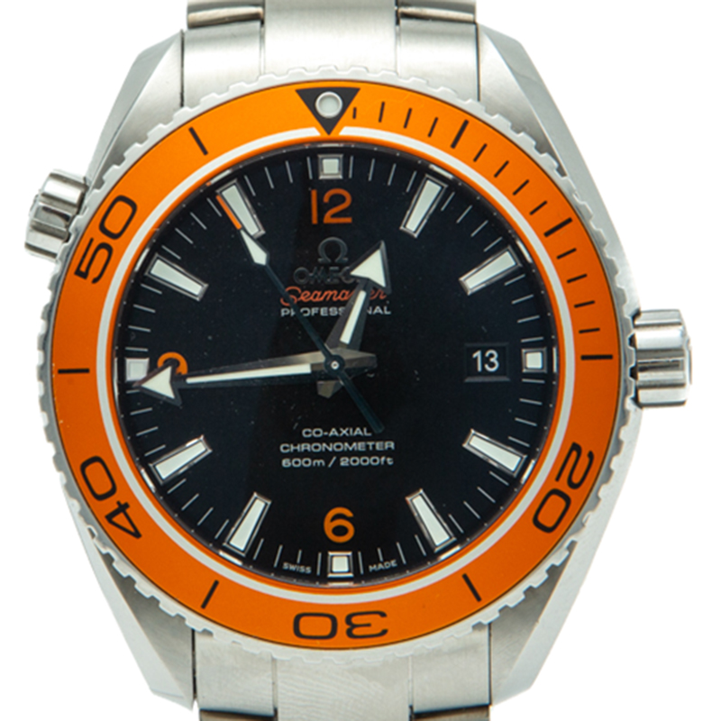 

Omega Black Seamaster Planet Ocean Orange Aluminium Bezel Steel Men'S Watch