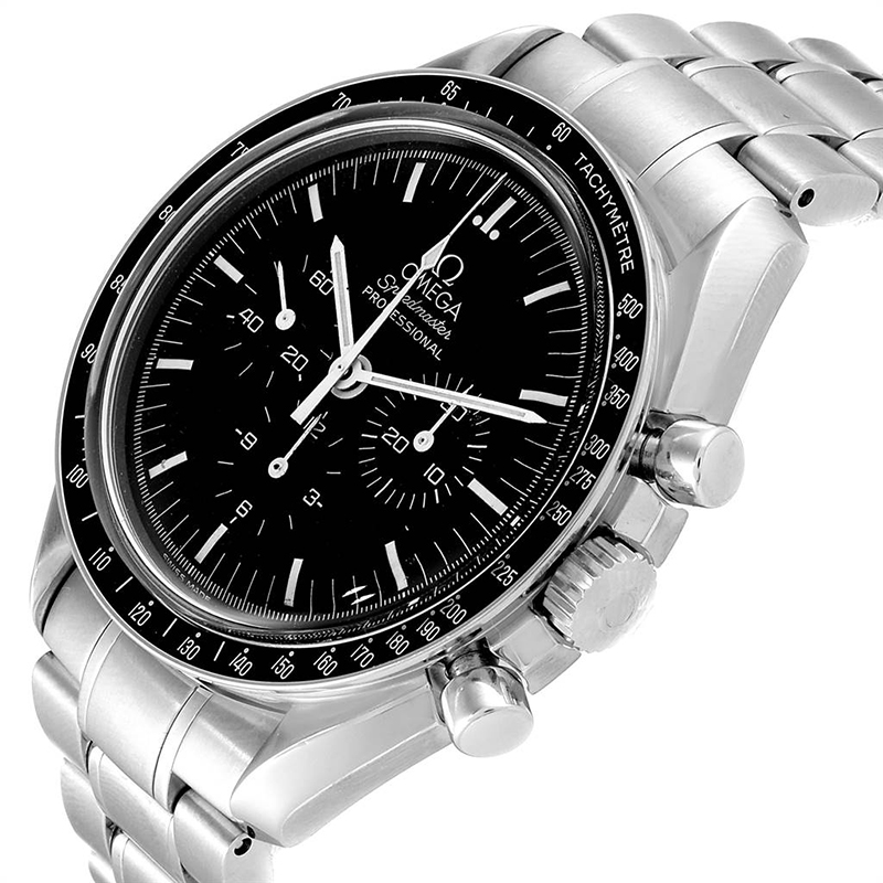 

Omega Black Stainless Steel Speedmaster Apollo XI Moonwatch