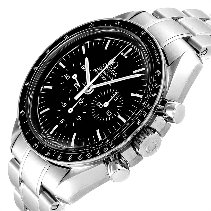 

Omega Black Stainless Steel Speedmaster Chronograph
