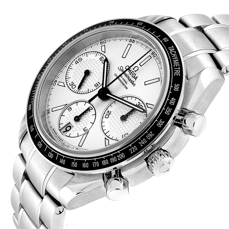 

Omega White Stainless Steel Speedmaster Racing Chrono