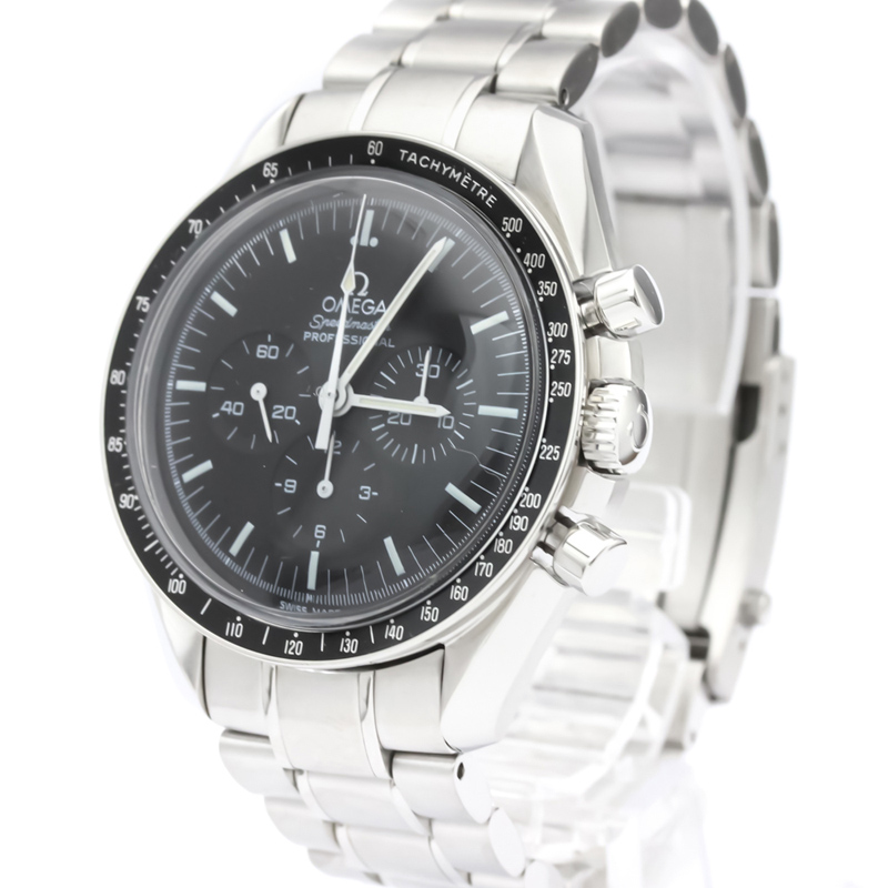 

Omega Black Stainless Steel Speedmaster Professional Moon