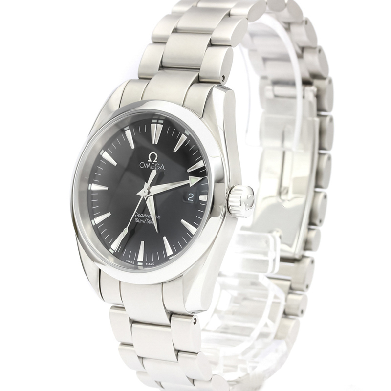 

Omega Black Stainless Steel Seamaster Aqua Terra