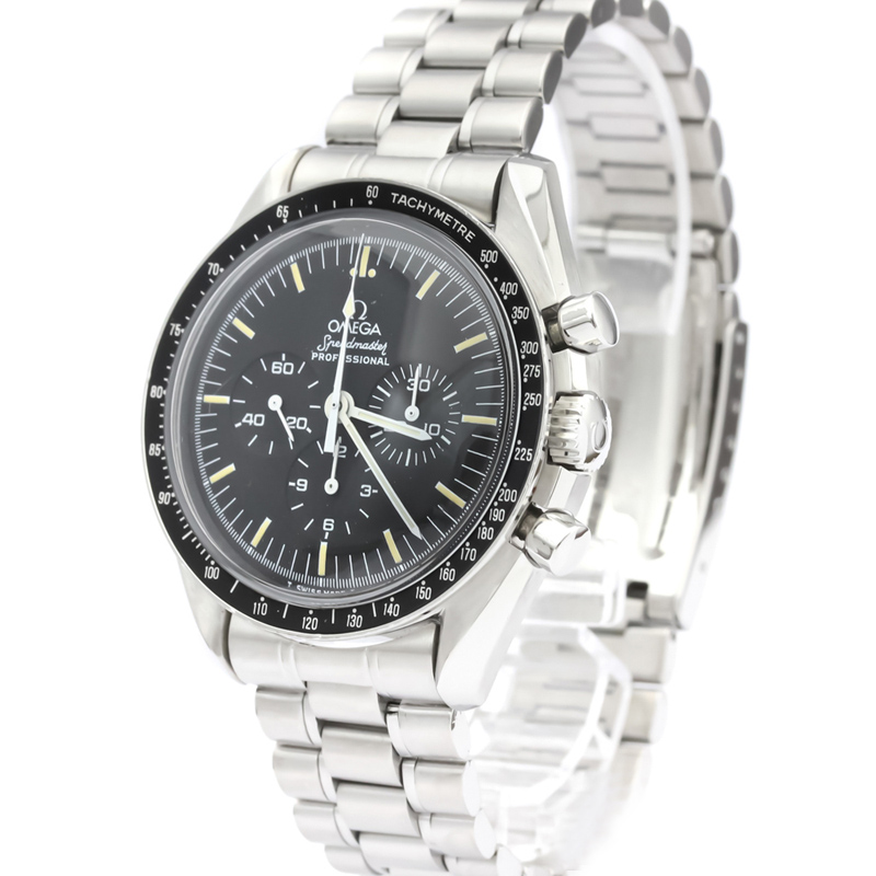 

Omega Black Stainless Steel Speedmaster Professional Moon