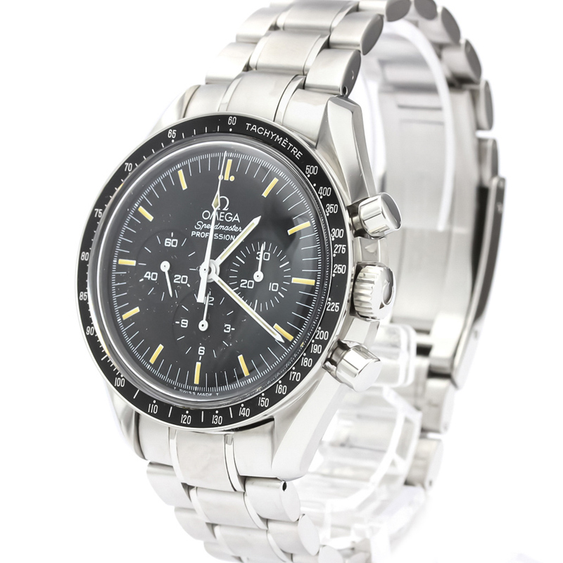 

Omega Black Stainless Steel Speedmaster Professional Moon