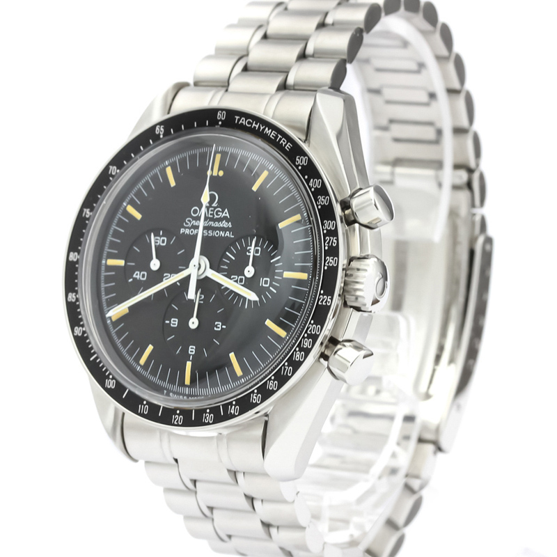 

Omega Black Stainless Steel Speedmaster Professional Moon