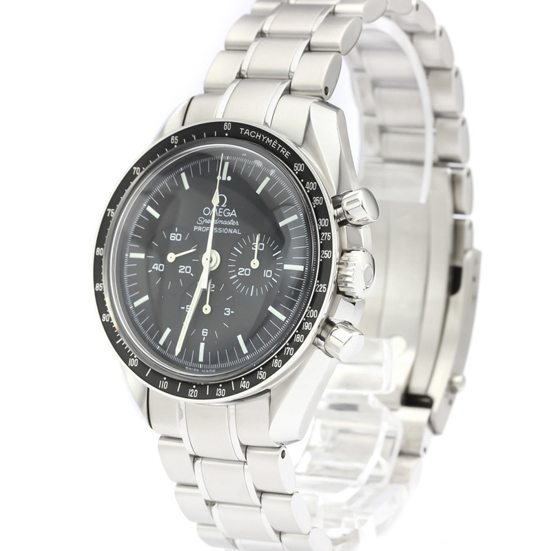 

Omega Black Stainless Steel Speedmaster Professional Moon