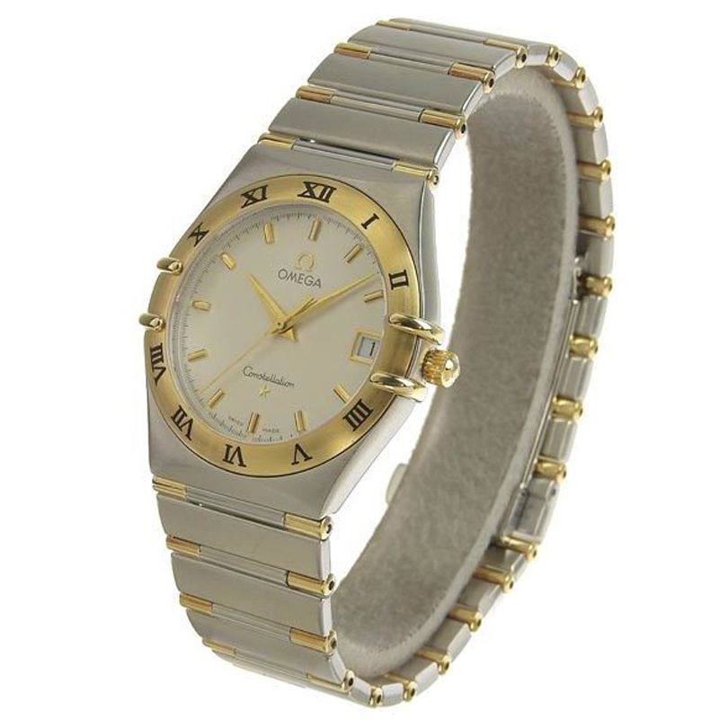 

Omega Silver Gold Plated Stainless Steel Constellation Men's Wristwatch