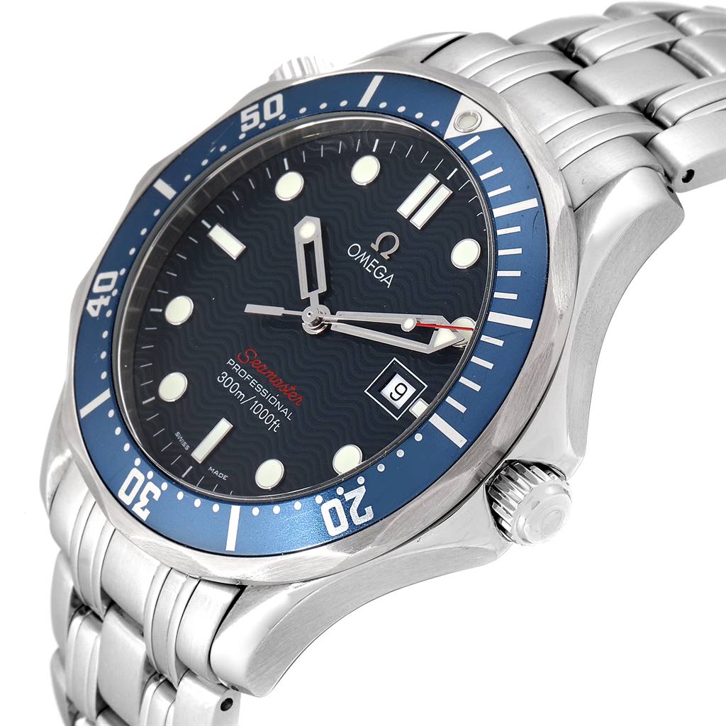 

Omega Blue Stainless Steel Seamaster Bond