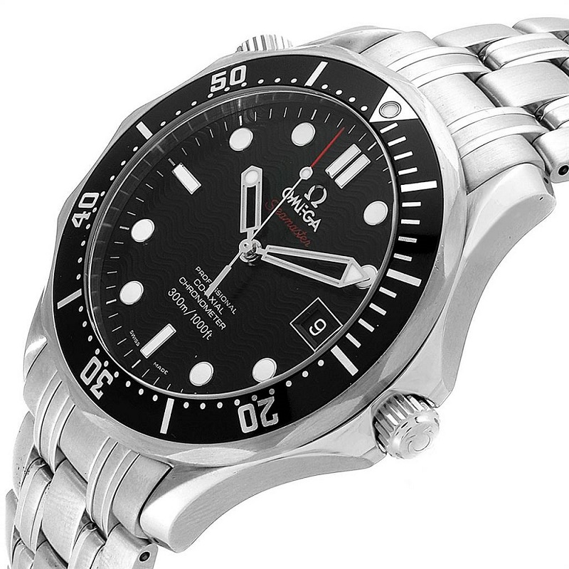 

Omega Black Stainless Steel Seamaster James Bond