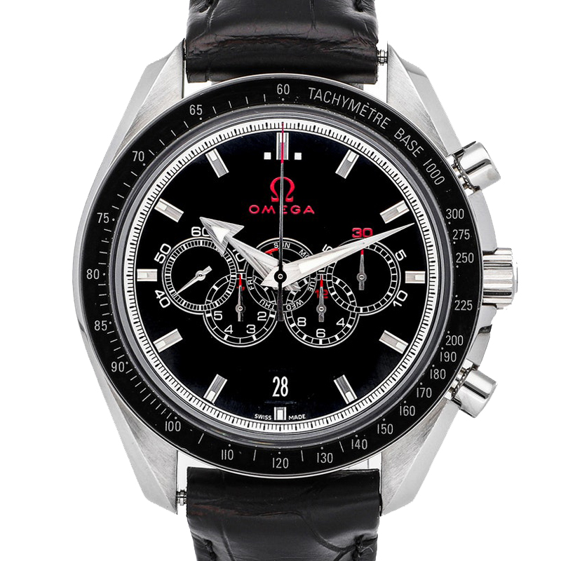 

Omega Black Stainless Steel Speedmaster Olympic Chronograph