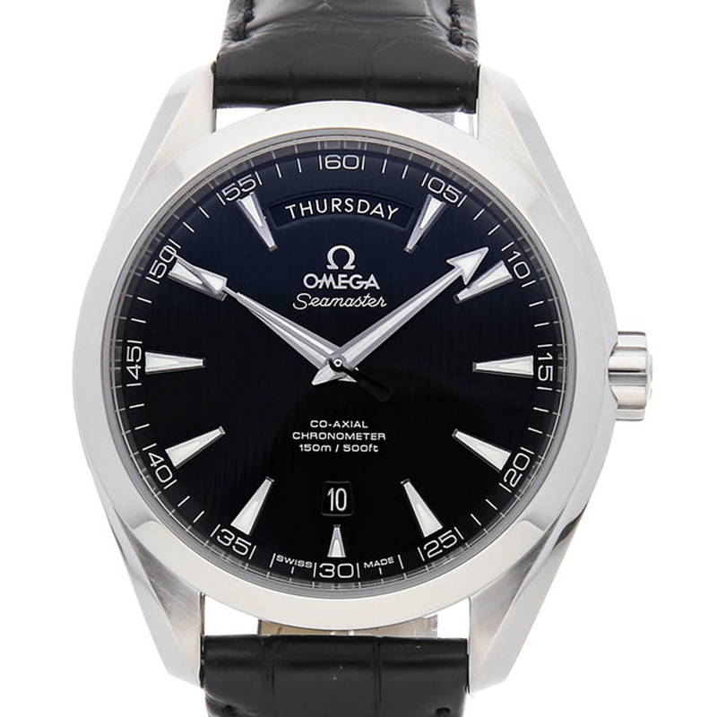 

Omega Black Stainless Steel Seamaster Aqua Terra