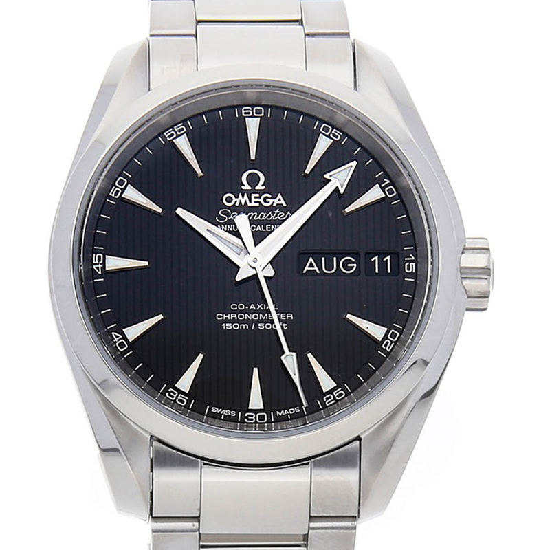 

Omega Black Stainless Steel Seamaster Aqua Terra