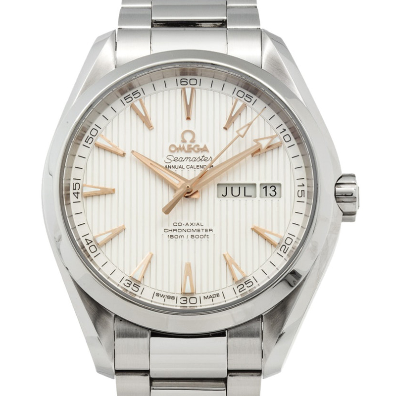 

Omega Silver Stainless Steel Seamaster Aqua Terra