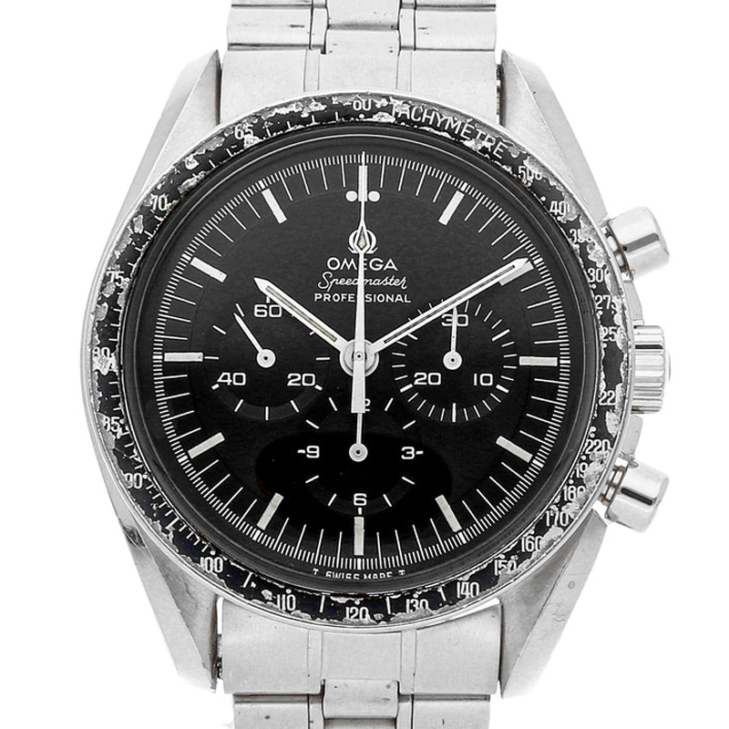 

Omega Black Stainless Steel Speedmaster Professional Moon Watch