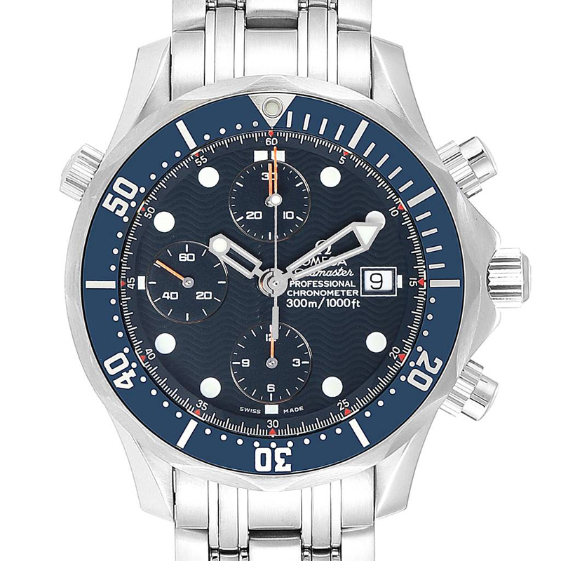 

Omega Blue Stainless Steel Seamaster Bond Chronograph