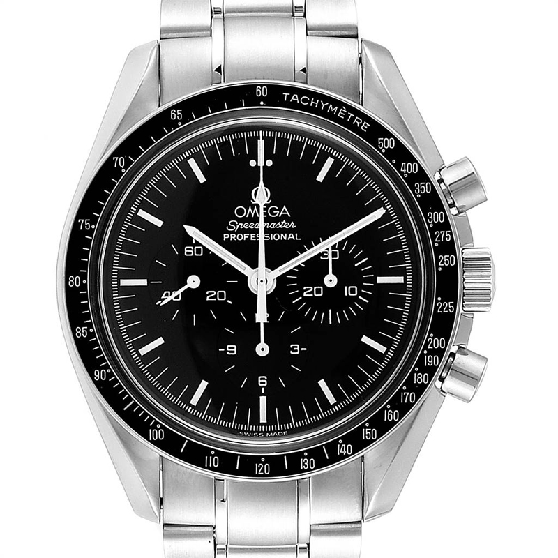 

Omega Black Stainless Steel Speedmaster Apollo