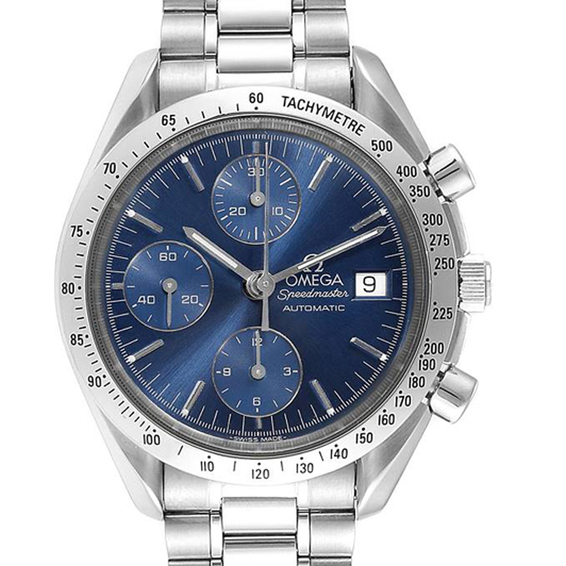 

Omega Blue Stainless Steel Speedmaster Chronograph